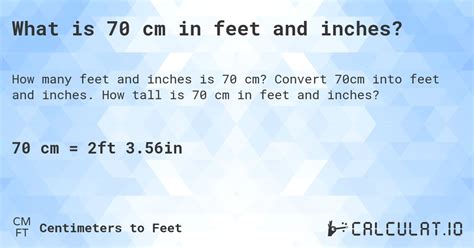70Cm In Feet