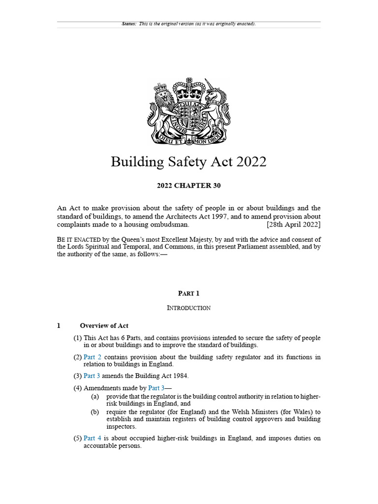 Building Safety Act Building Safety Act