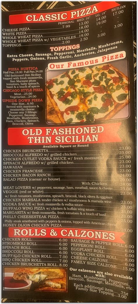 Classic Pizza Menu Options