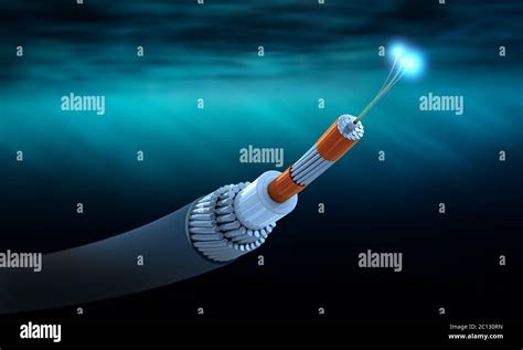 Cross Section Of A Submarine Communications Cable 3D Illustration Cross Section Of A Submarine Communications Cable 3D Illustration