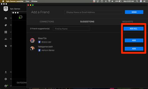 Epic Games Friends List Management
