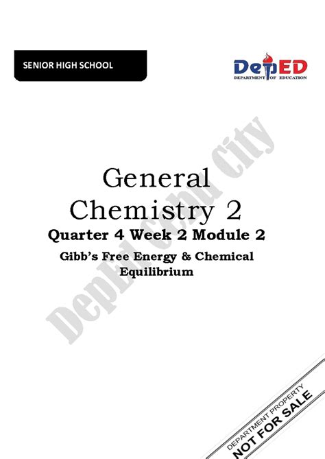 General Chemistry 2 Module 4 General Chemistry 2 Quarter 4 Week 4 General Chemistry 2 Module 4 General Chemistry 2 Quarter 4 Week 4