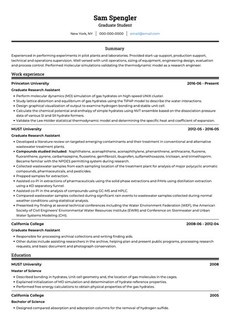 Grad Student Resume Tips