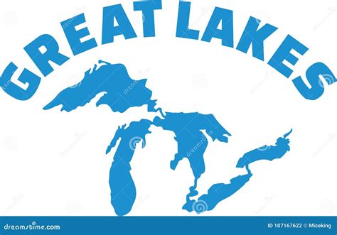 Great Lakes Silhouettes With Names Stock Vector Illustration Of Great Lakes Silhouettes With Names Stock Vector Illustration Of