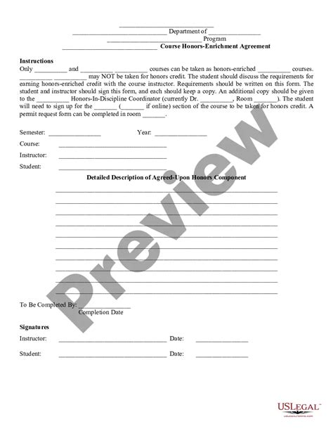 Honors Enrichment Program Agreement Us Legal Forms Honors Enrichment Program Agreement Us Legal Forms