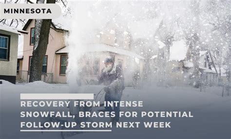 Minnesota Recovers From Intense Snowfall Braces For Potential Follow Minnesota Recovers From Intense Snowfall Braces For Potential Follow