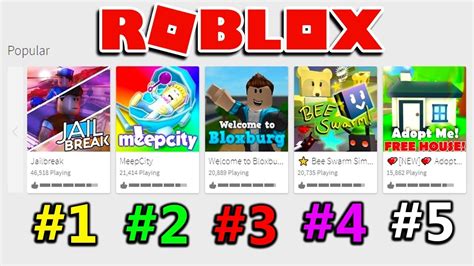 Playing The Top 5 Roblox Games Youtube