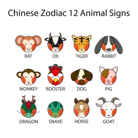 Premium Vector Chinese Zodiac 12 Animal Signs Premium Vector Chinese Zodiac 12 Animal Signs