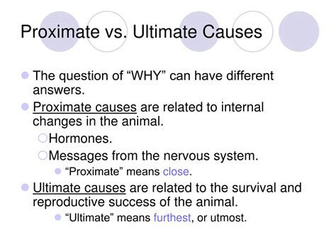 Proximate Vs Ultimate Causation