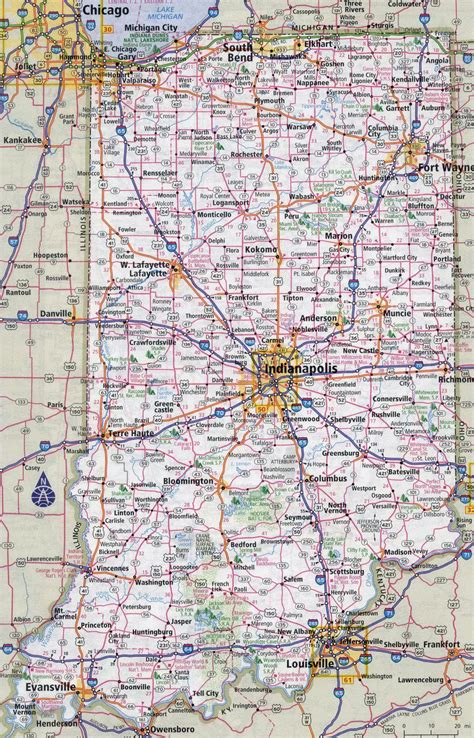 Road Map Of Indiana