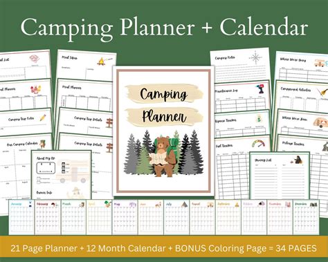 Rv Trip Planner Printable Camping Planner Etsy Rv Trip Planner Printable Camping Planner Etsy