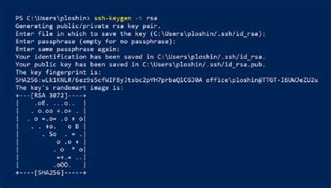 Generate SSH Key with sshkeygen t rsa