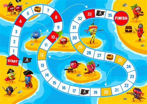 Step Board Game Cartoon Berry Pirates On Island 11154393 Vector Art At