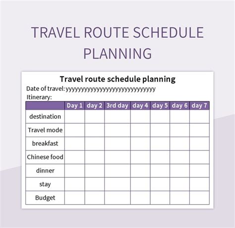 Travel Route Schedule Planning Excel Template And Google Sheets File Travel Route Schedule Planning Excel Template And Google Sheets File