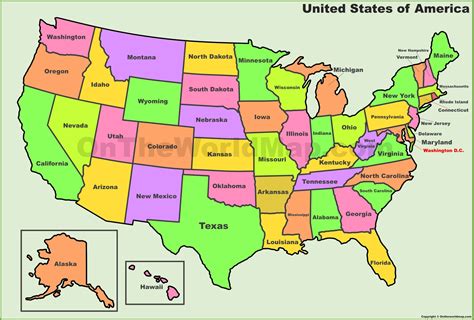 United States Map With States Identified United States Map With States Identified