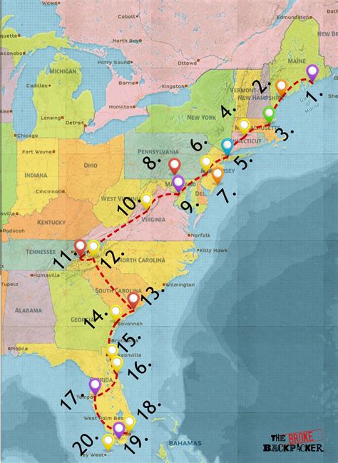 Us East Coast Road Trip Map Images And Photos Finder Us East Coast Road Trip Map Images And Photos Finder